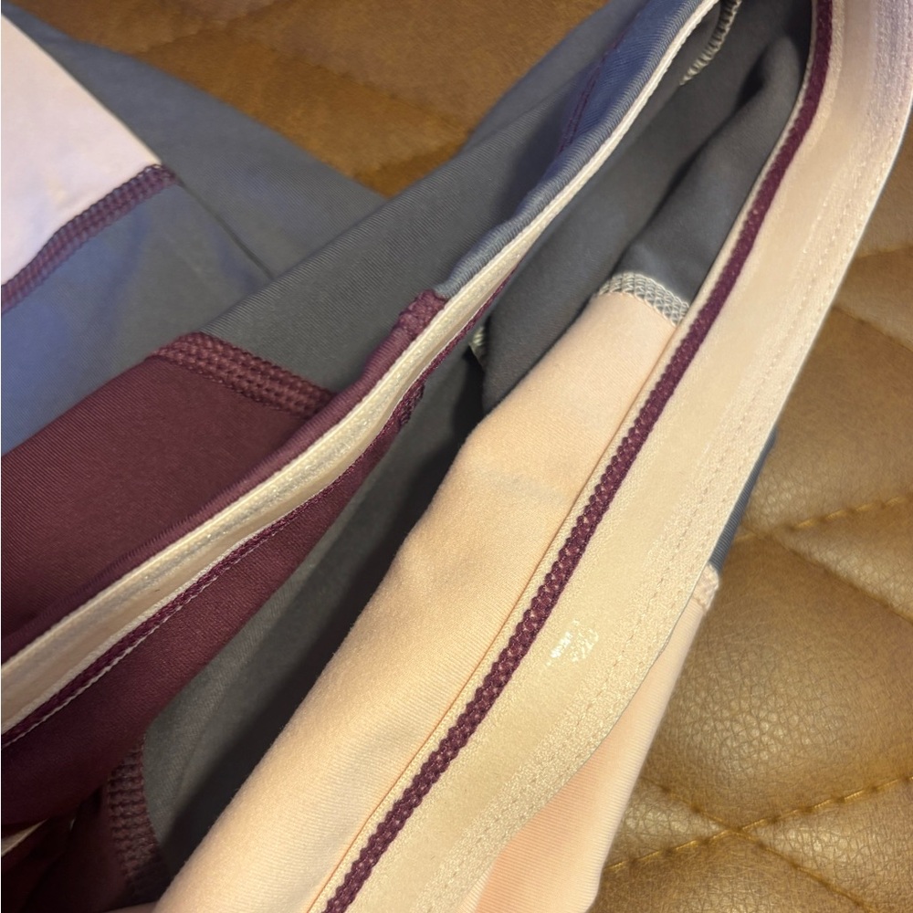 NWOT Gymshark Illusion Long Sleeve Top Dark Ruby/Blush Nude/Slate Lavender - Picture 8 of 9